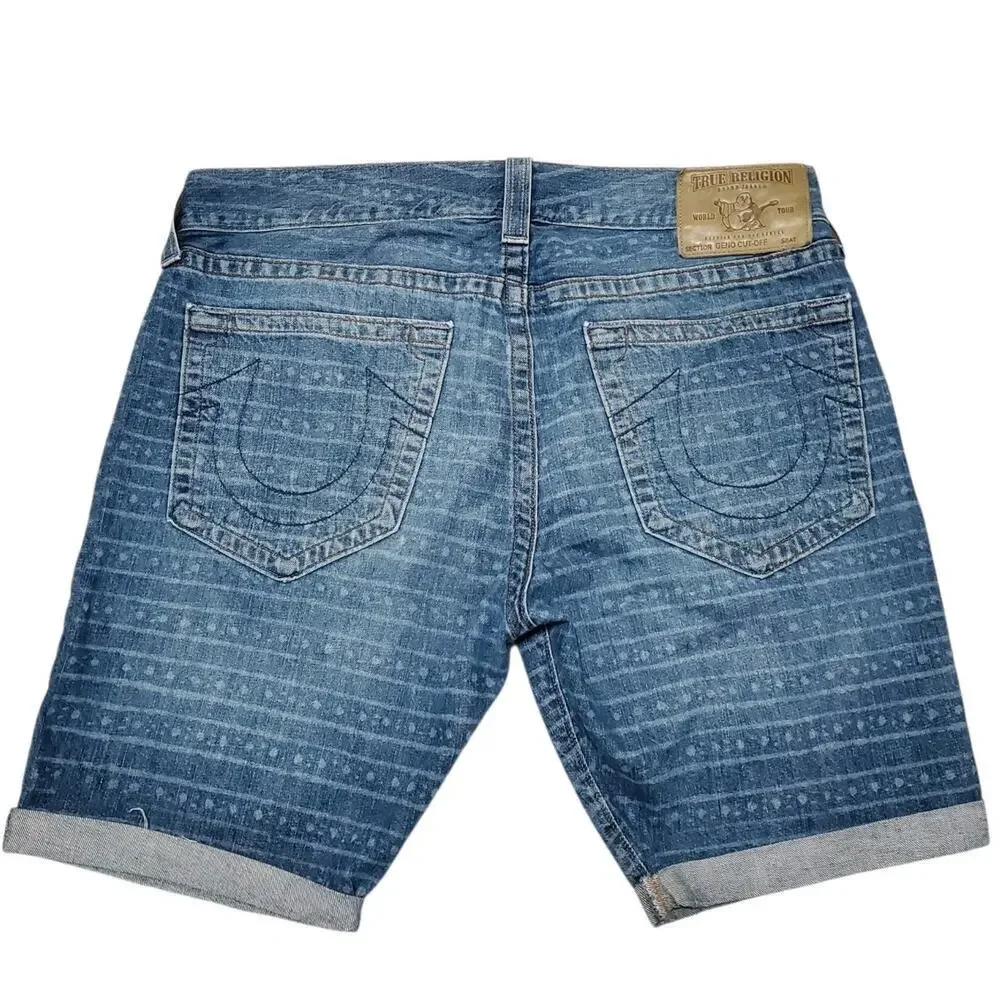 True Religion Y2K Geno Cut-Off Jean Shorts Jorts 36 Made in USA